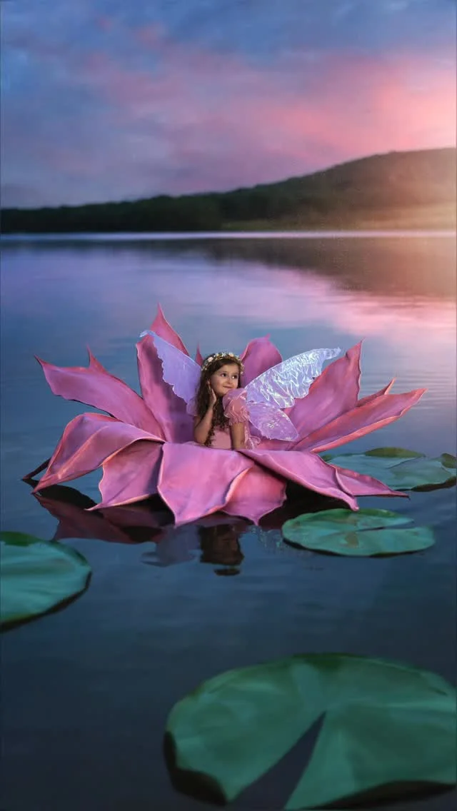 Our family made a giant flower float for a photo 😳🌸 #CanonPartner we’ve made teacups, moons, and beds float,